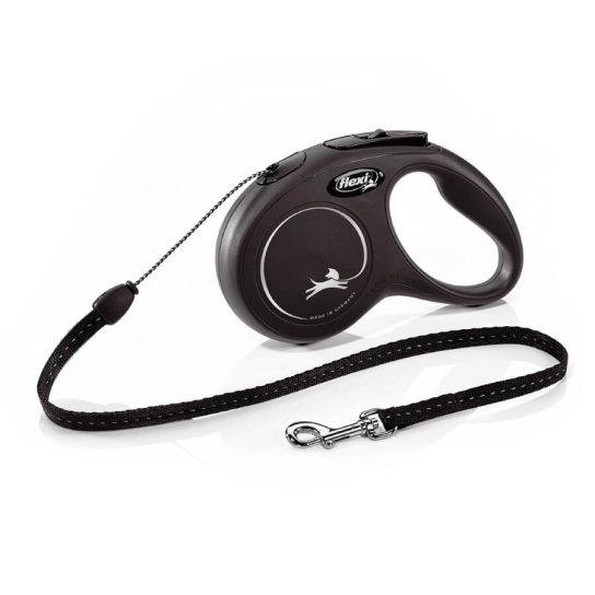 FLEXI CLASSIC ВЪЖЕ S - автоматичен повод за куче, черен, 5 м/12 кг -  - Zoolink