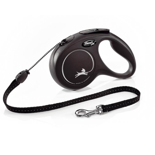 FLEXI CLASSIC ВЪЖЕ M - автоматичен повод за куче, черен, 5 м/20 кг -  - Zoolink