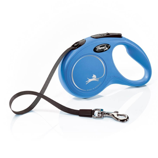 FLEXI CLASSIC ЛЕНТА S - автоматичен повод за куче, син, 5 м/15 кг -  - Zoolink
