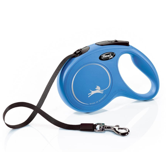 FLEXI CLASSIC ЛЕНТА M - автоматичен повод за куче, син, 5 м/25 кг -  - Zoolink