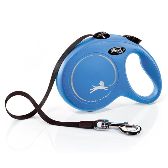 FLEXI CLASSIC ЛЕНТА L - автоматичен повод за куче, син, 5 м/50 кг -  - Zoolink