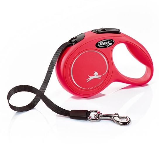 FLEXI CLASSIC ЛЕНТА XS - автоматичен повод за куче, червен, 3 м/12 кг -  - Zoolink