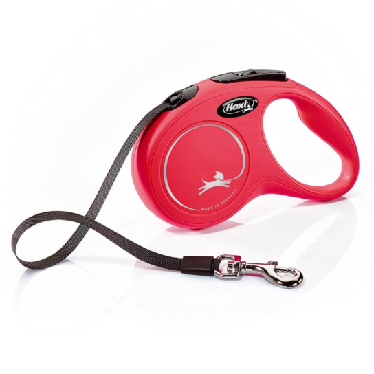 FLEXI CLASSIC ЛЕНТА S - автоматичен повод за куче, червен, 5 м/15 кг -  - Zoolink