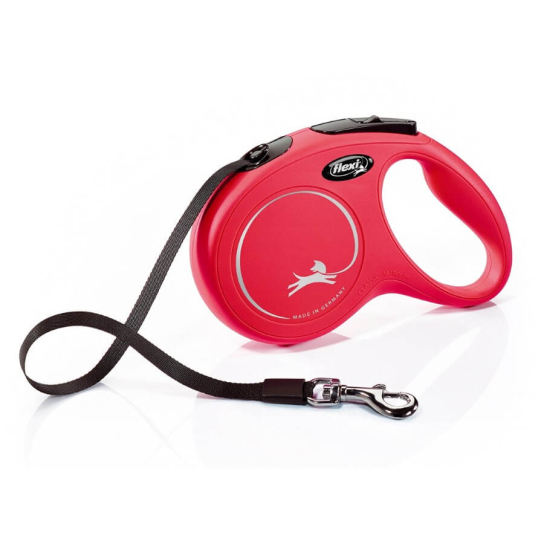 FLEXI CLASSIC ЛЕНТА M - автоматичен повод за куче, червен, 5 м/25 кг -  - Zoolink