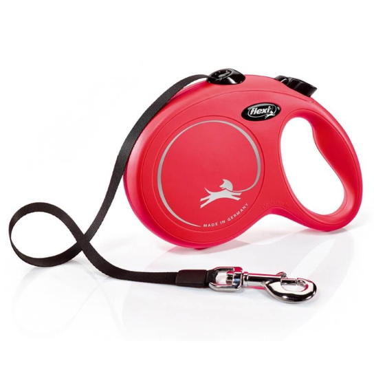 FLEXI CLASSIC ЛЕНТА L - автоматичен повод за куче, червен, 5 м/50 кг -  - Zoolink