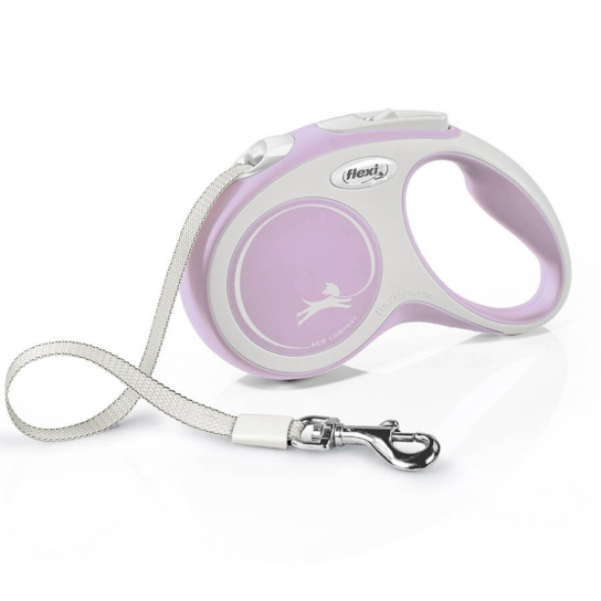 FLEXI COMFORT ЛЕНТА S - автоматичен повод за куче, розово, 5 м/15 кг -  - Zoolink