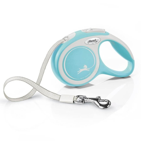 FLEXI COMFORT ЛЕНТА XS - автоматичен повод за куче, светло синьо, 3 м/12 кг -  - Zoolink