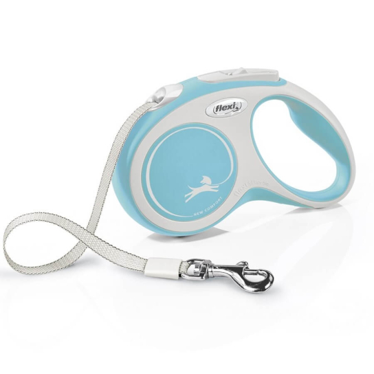 FLEXI COMFORT ЛЕНТА S - автоматичен повод за куче, светло синьо, 5 м/15 кг -  - Zoolink