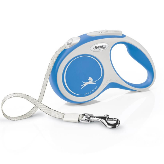 FLEXI COMFORT ЛЕНТА S - автоматичен повод за куче, синьо, 5 м/15 кг -  - Zoolink