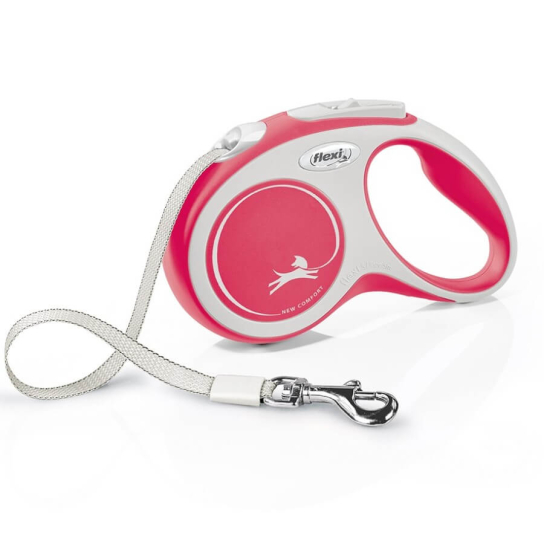 FLEXI COMFORT ЛЕНТА S - автоматичен повод за куче, червено, 5 м/15 кг -  - Zoolink
