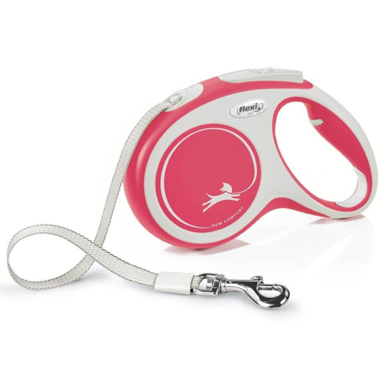 FLEXI COMFORT ЛЕНТА M - автоматичен повод за куче, червено, 5 м/25 кг -  - Zoolink