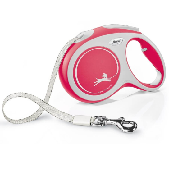 FLEXI COMFORT ЛЕНТА L - автоматичен повод за куче, червено, 5 м/60 кг -  - Zoolink