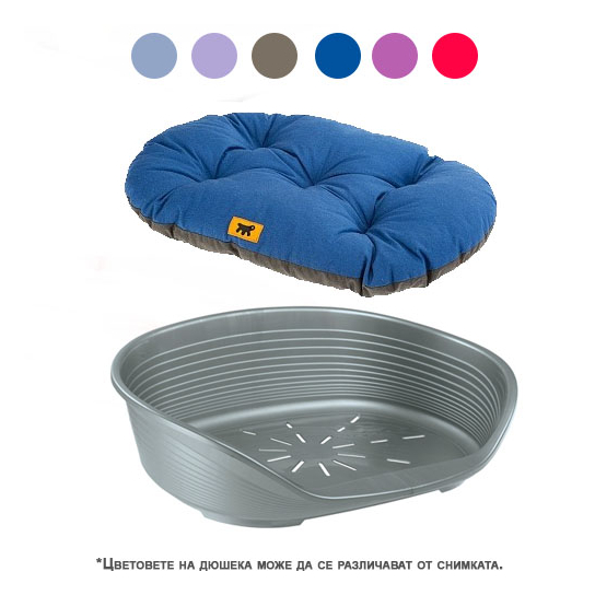 FERPLAST SIESTA DELUXE 2 - пластмасово легло с дюшек за кучета и котки - тъмно сиво 49х36х17 cм -  - Zoolink