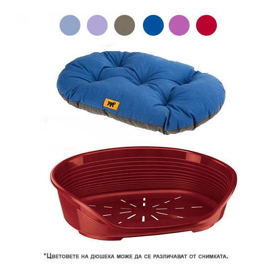 FERPLAST SIESTA DELUXE 8 - пластмасово легло с дюшек за кучета и котки - бордо 82х59.5x25 см -  - Zoolink