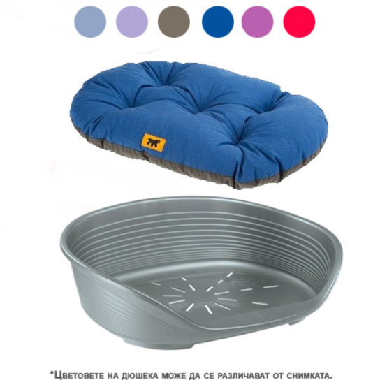 FERPLAST SIESTA DELUXE 10 - пластмасово легло с дюшек за кучета - тъмно сиво 93.5х68x28.5 см -  - Zoolink