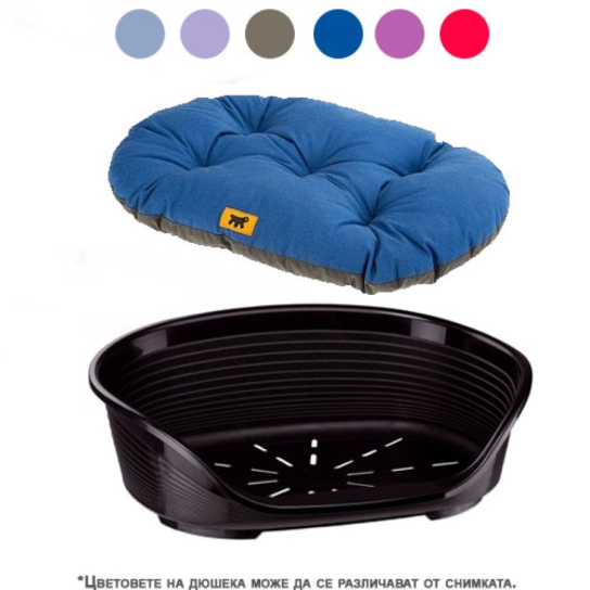 FERPLAST SIESTA DELUXE 12 - пластмасово легло с дюшек за кучета - черно 111х80.5x33.5 см -  - Zoolink