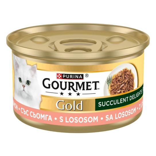 Purina Gourmet Gold - сочни изкушения за котки в зряла възраст, Сьомга, 85г -  - Zoolink