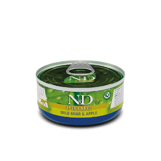 N&D PRIME CAT BOAR & APPLE – за котки над 1г., Глиган и ябълка, консерва 70г -  - Zoolink