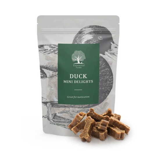 ESSENTIAL DUCK MINI DELIGHTS - деликатесни малки лакомства за кучета с патешко месо, 100г -  - Zoolink
