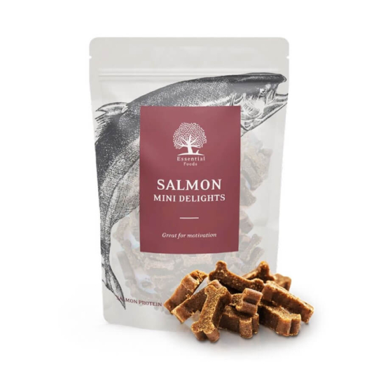 ESSENTIAL SALMON MINI DELIGHTS - деликатесни малки лакомства за кучета със сьомга, 100г -  - Zoolink