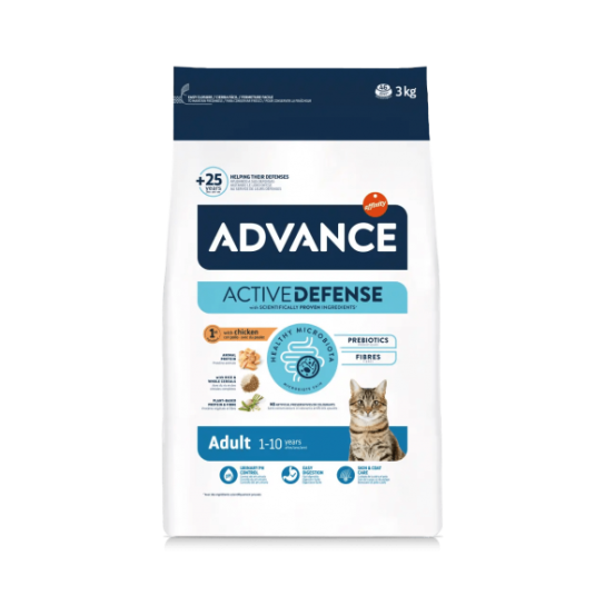ADVANCE CAT ADULT - за котки в зряла възраст, Пиле и ориз, 3кг -  - Zoolink