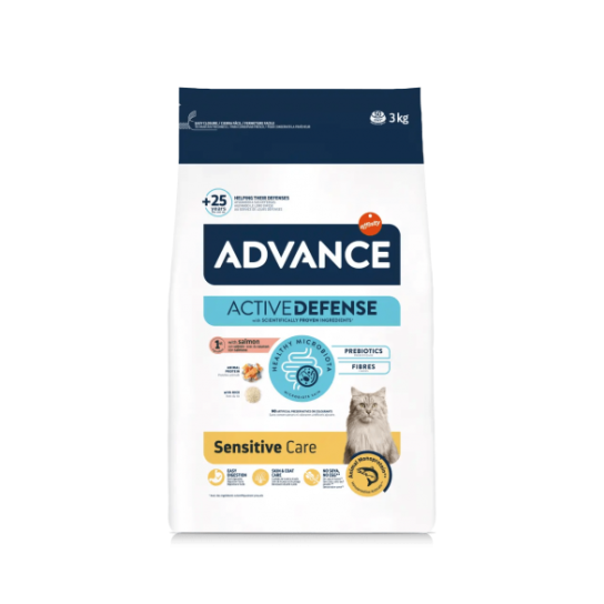 ADVANCE CAT ADULT SENSITIVE - за котки в зряла възраст, Сьомга и ориз, 3кг -  - Zoolink