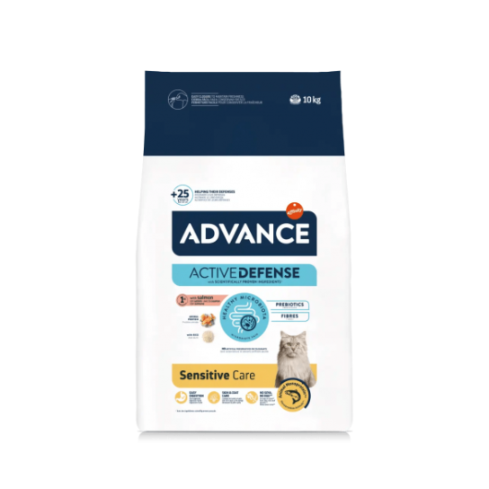 ADVANCE CAT ADULT SENSITIVE - за котки в зряла възраст, Сьомга и ориз, 10кг -  - Zoolink