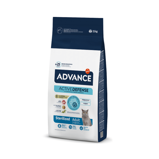 ADVANCE CAT ADULT STERILIZED -  за кастрирани котки в зряла възраст, Пуешко и ечемик, 15кг -  - Zoolink