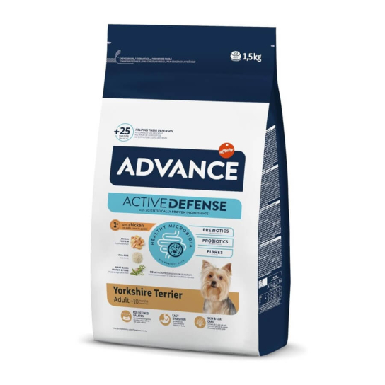 АDVANCE DOG ADULT YORKSHIRE TERRIER - за Йоркширски териери над  1 г., Пиле и ориз, 1.5кг -  - Zoolink