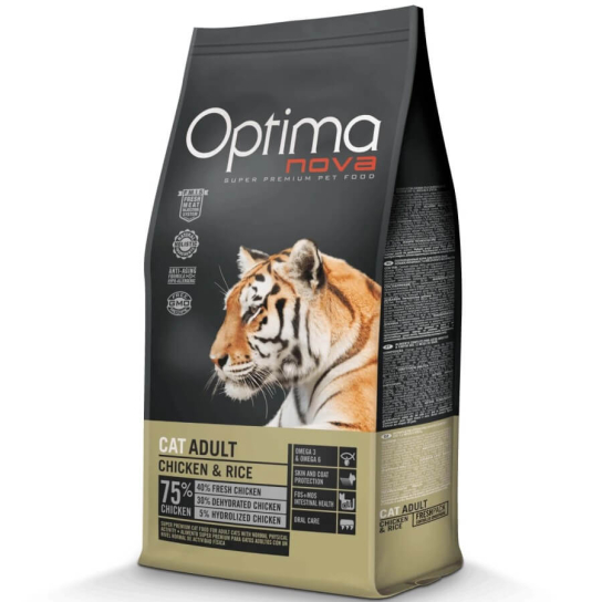 OPTIMA NOVA CAT ADULT CHICKEN&RICE - за пораснали котки, Пиле и ориз, 2кг -  - Zoolink