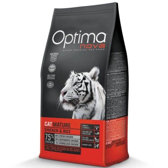 OPTIMA NOVA CAT MATURE CHICKEN&RICE - за котки над 7г., Пиле и ориз, 2кг -  - Zoolink