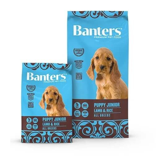 BANTERS PUPPY JUNIOR ALL BREEDS LAMB&RICE - подрастващи кучета, всички породи, Агне и ориз, 15кг -  - Zoolink