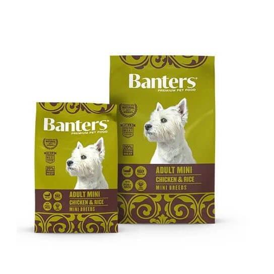 BANTERS DOG ADULT MINI CHICKEN&RICE - за пораснали кучета, малки породи, Пиле и ориз, 20кг -  - Zoolink