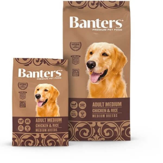 BANTERS DOG ADULT MEDIUM CHICKEN&RICE - за пораснали кучета, средни породи, Пиле и ориз, 3кг -  - Zoolink