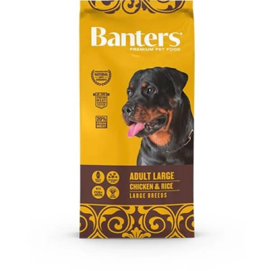 BANTERS DOG ADULT LARGE CHICKEN&RICE - за пораснали кучета, едри породи, Пиле и ориз, 15кг -  - Zoolink