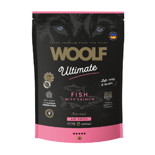 WOOLF ULTIMATE DOGFOOD - полувлажна храна за пораснали кучета, Сьомга, 1кг -  - Zoolink