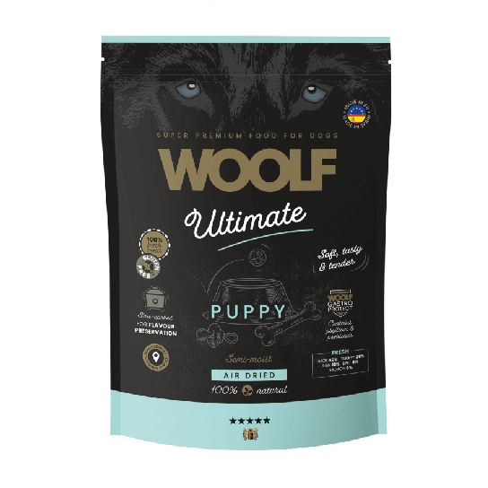 WOOLF ULTIMATE DOGFOOD PUPPY - полувлажна храна за подрастващи кученца, Патица, 1кг -  - Zoolink
