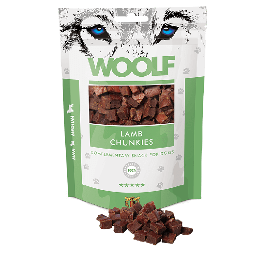 WOOLF LAMB CHUNKIES - лакомство за куче, на парченца, Агне, 100г -  - Zoolink