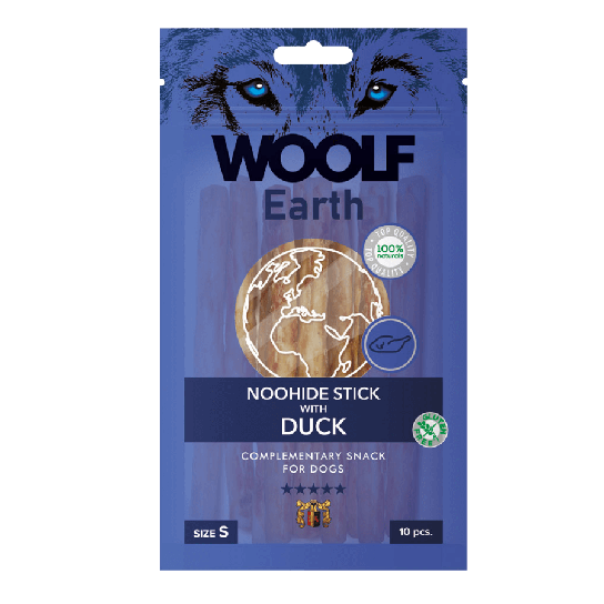 WOOLF EARTH NOOHIDE - S лакомство за куче стикчета с патешко, 90г/опак. -  - Zoolink