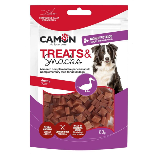 CAMON TREATS&SNACKS лакомство за куче - кубчета с патешко, 80г - - Zoolink CAMON TREATS&SNACKS лакомство за куче - кубчета с патешко, 80г - - Zoolink