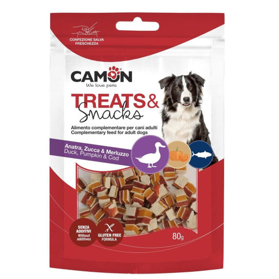 CAMON TREATS&SNACKS лакомство за куче - сандвич хапки с патешко, тиква, риба треска, 80г -  - Zoolink
