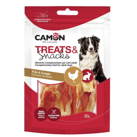 CAMON TREATS&SNACKS лакомство за куче - тип заешки уши, от заешко и пилешко, 80г -  - Zoolink