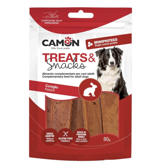 CAMON TREATS&SNACKS лакомство за куче - ленти (jerky) със заешко месо, 80г -  - Zoolink