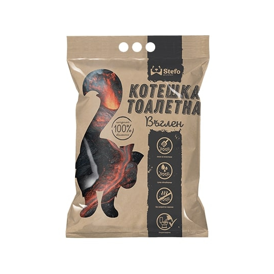 STEFO CARBON - екологична котешка тоалетна от соя, аромат активен въглен, 18л - - Zoolink STEFO CARBON - екологична котешка тоалетна от соя, аромат активен въглен, 18л - - Zoolink