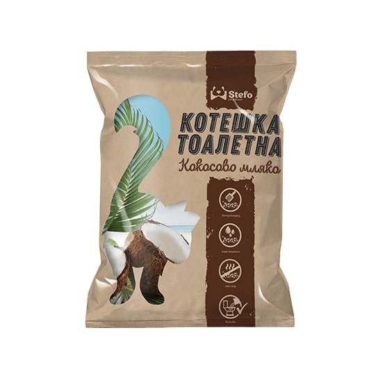 STEFO COCONUT - екологична котешка тоалетна от соя, аромат кокос, 18л - - Zoolink STEFO COCONUT - екологична котешка тоалетна от соя, аромат кокос, 18л - - Zoolink
