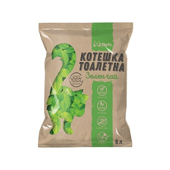 STEFO GREEN TEA - екологична котешка тоалетна от соя, аромат зелен чай, 6л - - Zoolink STEFO GREEN TEA - екологична котешка тоалетна от соя, аромат зелен чай, 6л - - Zoolink