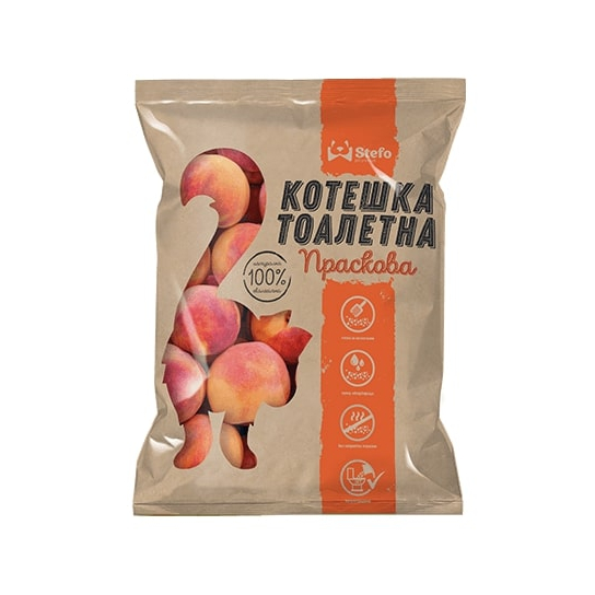 STEFO PEACH - екологична котешка тоалетна от соя, аромат праскова, 18л - - Zoolink STEFO PEACH - екологична котешка тоалетна от соя, аромат праскова, 18л - - Zoolink