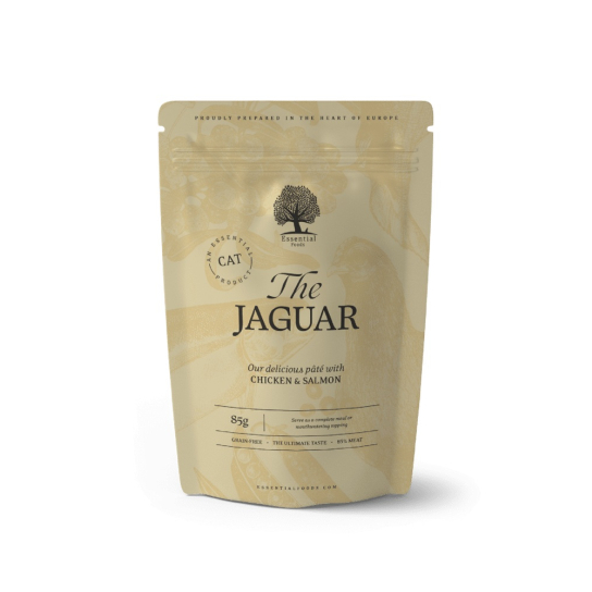 ESSENTIAL THE JAGUAR - пастет за зрели котки с пилешки филенца и сьомга, пауч 85г -  - Zoolink