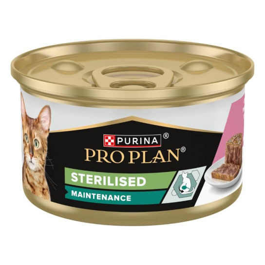 Purina Pro Plan STERILISED за кастрирани котки в зряла възраст, Риба Тон и Сьомга, консерва 85g -  - Zoolink