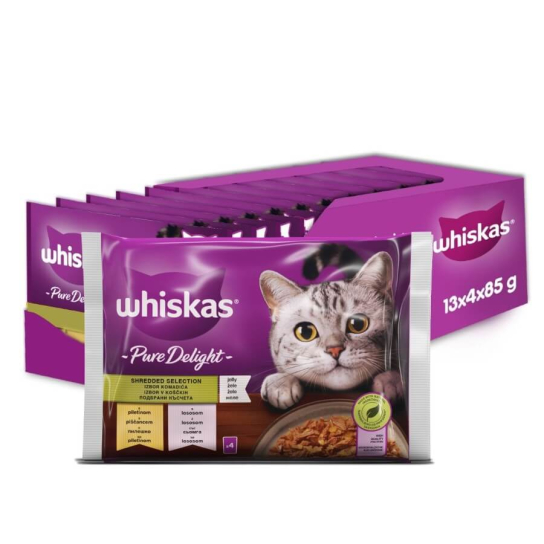 13бр. Whiskas Пауч Pure Delight Микс Меню в желе, 4x85г -  - Zoolink